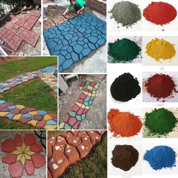 نمونه‌های مختلف سیمان رنگی با رنگ‌های متنوع