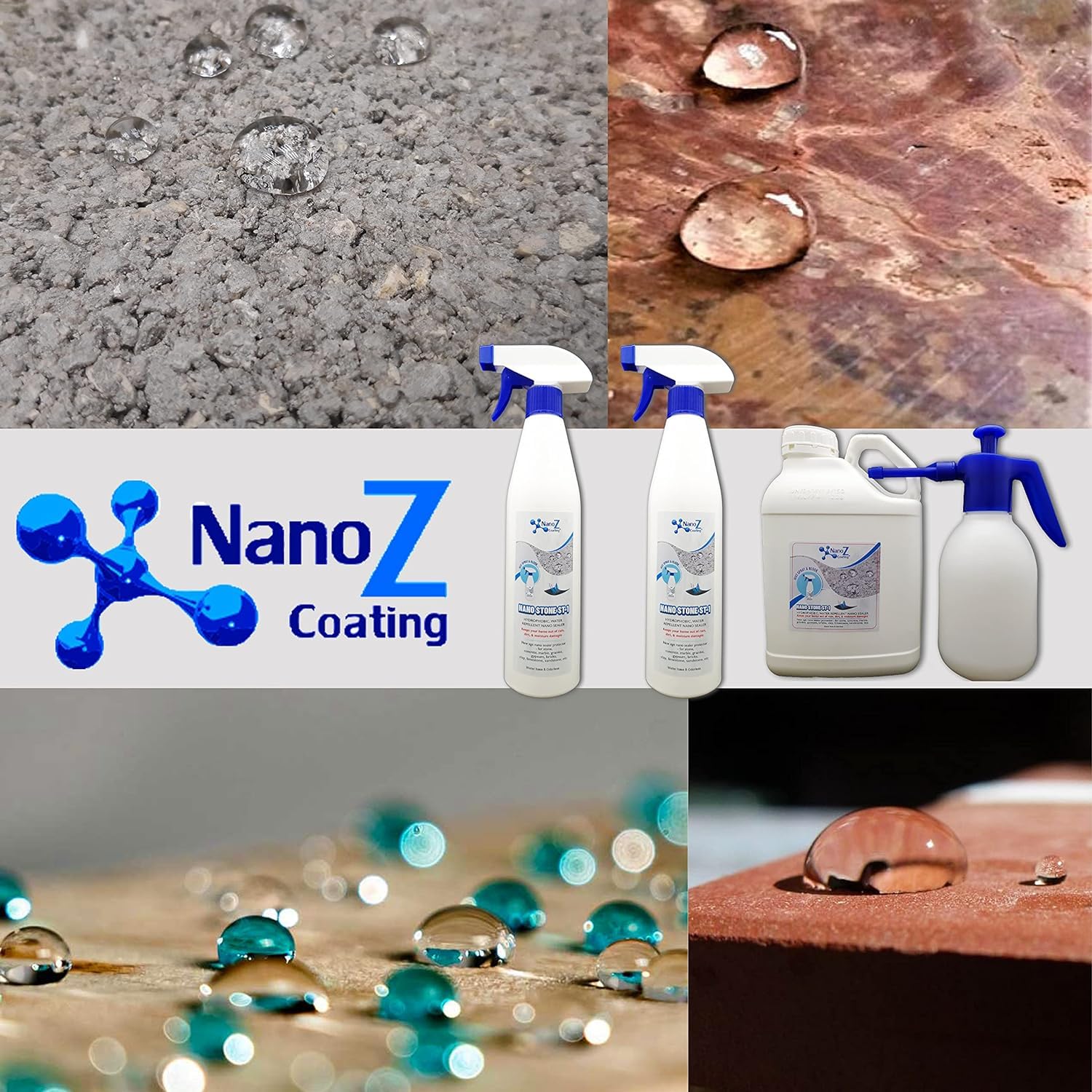 نمونه‌ای از سنگ نما پس از اعمال پوشش نانو با براقیت بالا